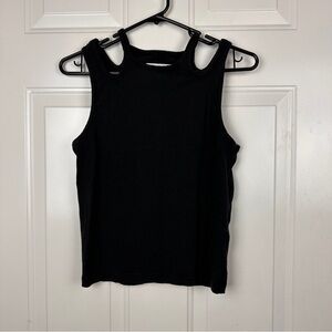 Pistols Black cut out Ribbed sleeveless Top size large